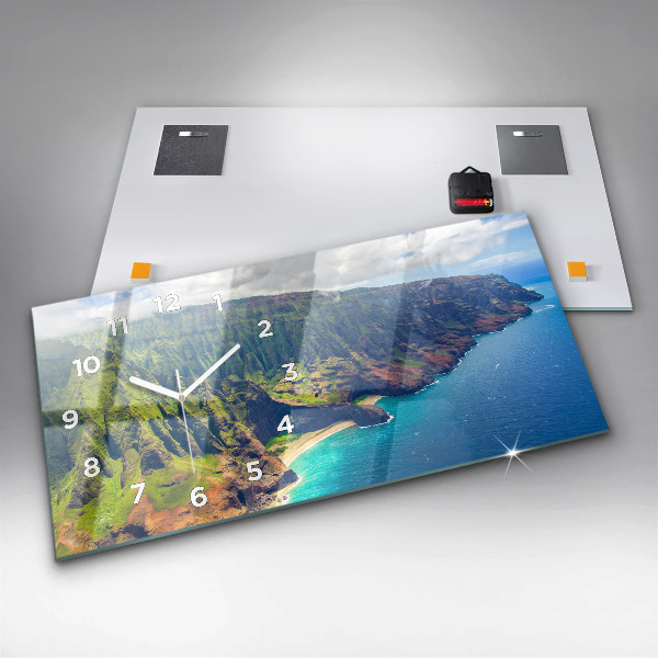 Horloge murale horizontale La mer à Hawaï