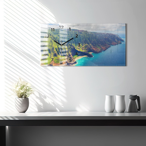 Horloge murale horizontale La mer à Hawaï