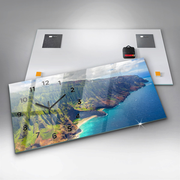 Horloge murale horizontale La mer à Hawaï