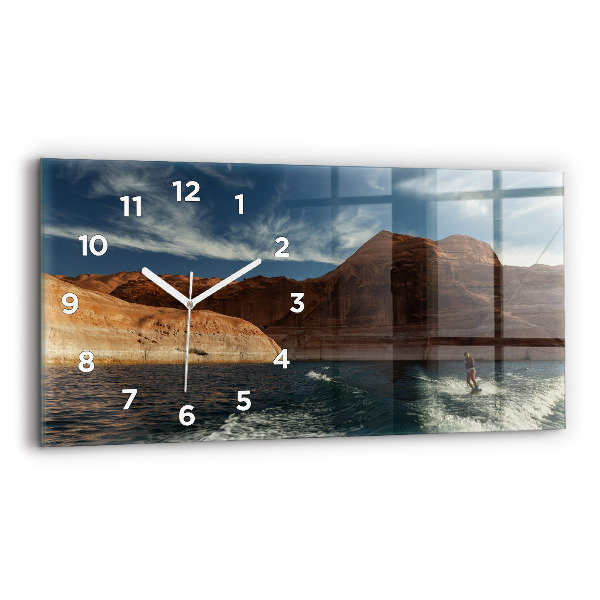 Horloge murale horizontale Personne sur des skis nautiques