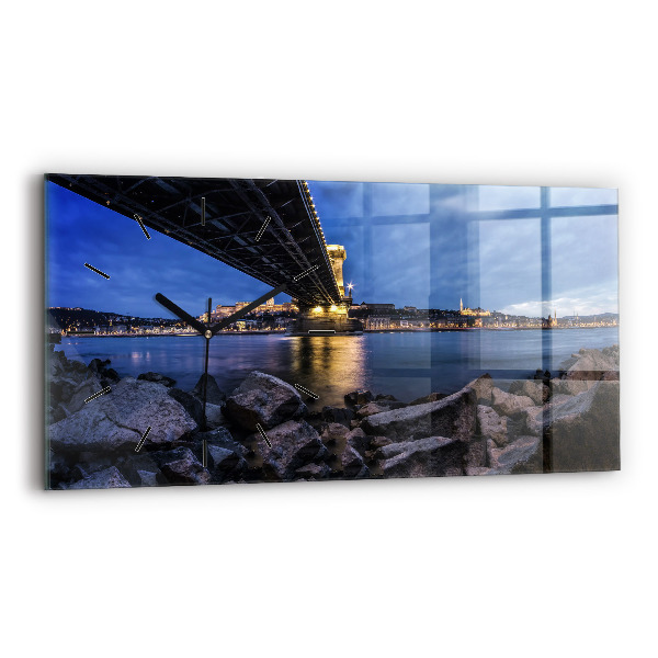 Horloge murale horizontale Rivage rocheux sous le pont