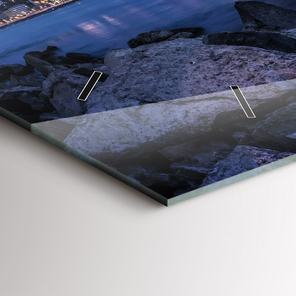 Horloge murale horizontale Rivage rocheux sous le pont