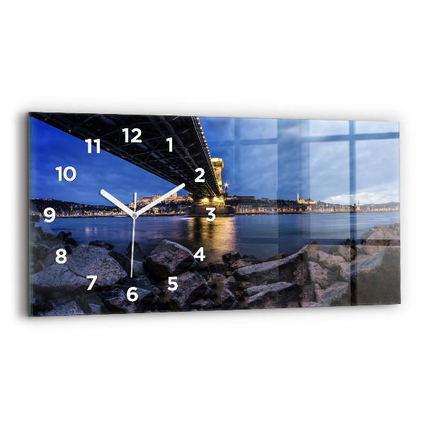 Horloge murale horizontale Rivage rocheux sous le pont