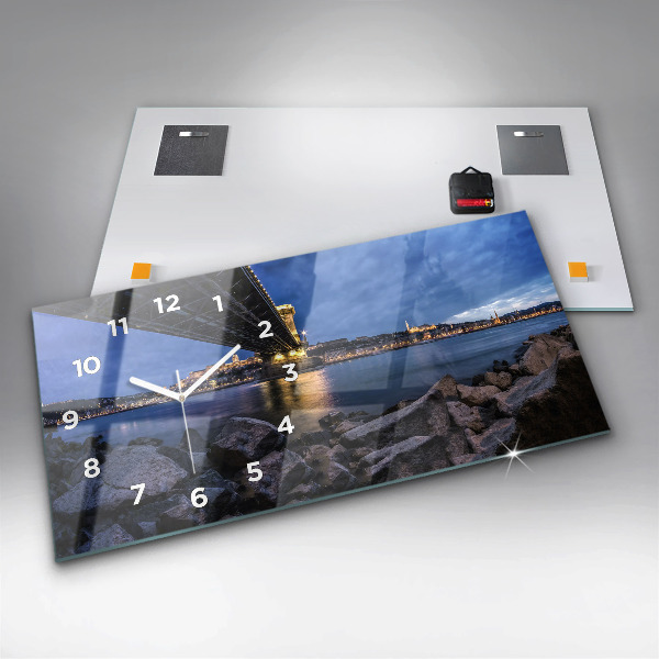 Horloge murale horizontale Rivage rocheux sous le pont