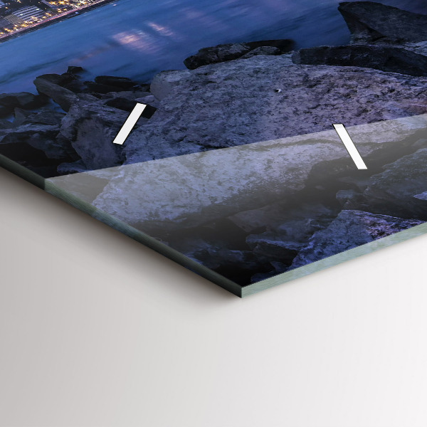 Horloge murale horizontale Rivage rocheux sous le pont