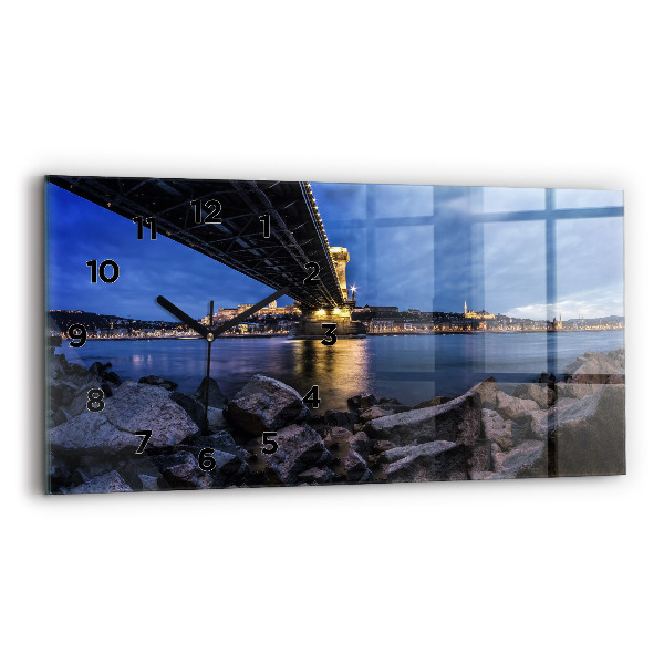 Horloge murale horizontale Rivage rocheux sous le pont