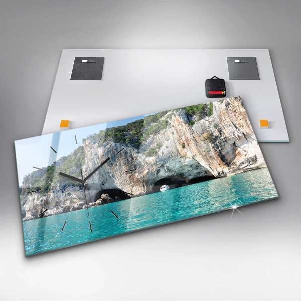 Horloge murale horizontale Grotte sous-marine