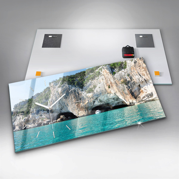 Horloge murale horizontale Grotte sous-marine