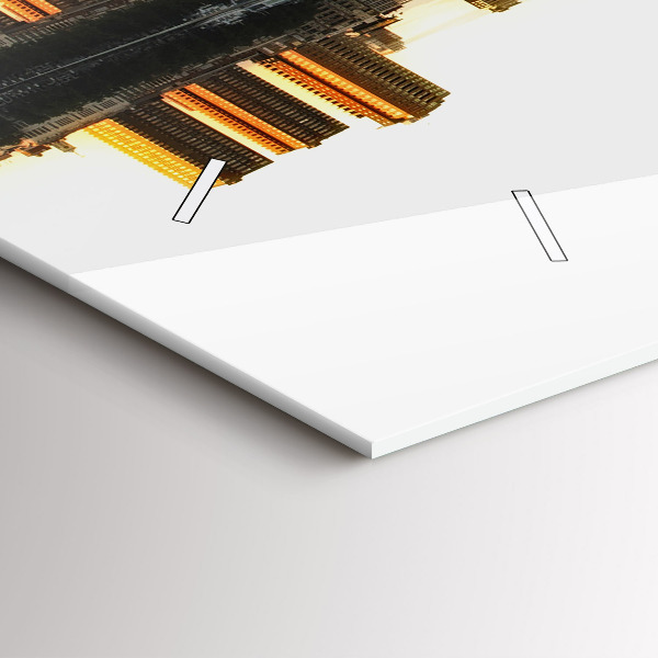 Horloge murale horizontale Une ville sur la rivière