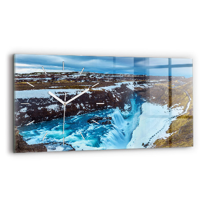 Horloge rectangulaire horizontale Cascade de Gullfoss en Islande