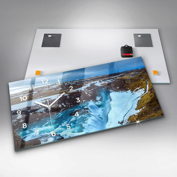 Horloge rectangulaire horizontale Cascade de Gullfoss en Islande