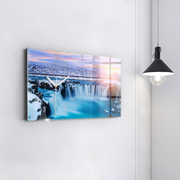 Horloge rectangulaire horizontale Cascade de Godafoss, Islande