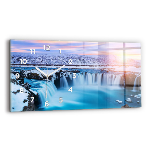 Horloge rectangulaire horizontale Cascade de Godafoss, Islande