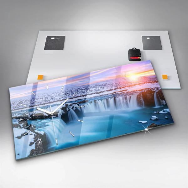 Horloge rectangulaire horizontale Cascade de Godafoss, Islande