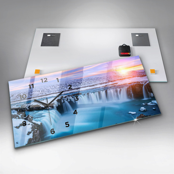 Horloge rectangulaire horizontale Cascade de Godafoss, Islande