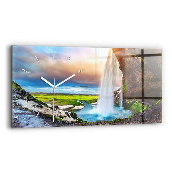 Horloge rectangulaire horizontale Cascade en Islande