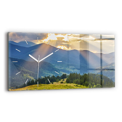Horloge rectangulaire horizontale Paysage avec forêts