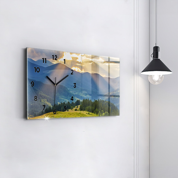 Horloge rectangulaire horizontale Paysage avec forêts