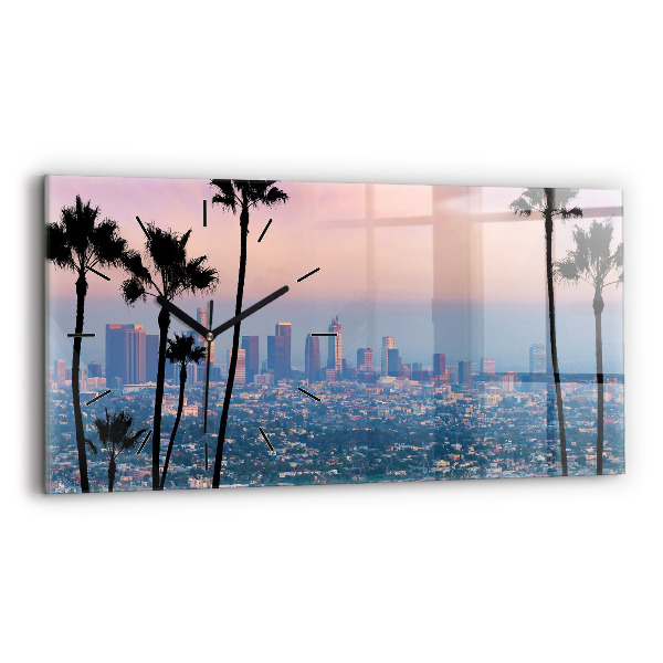 Horloge rectangulaire horizontale Coucher de soleil à Los Angeles