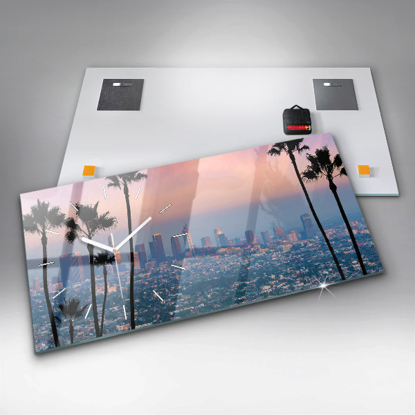 Horloge rectangulaire horizontale Coucher de soleil à Los Angeles