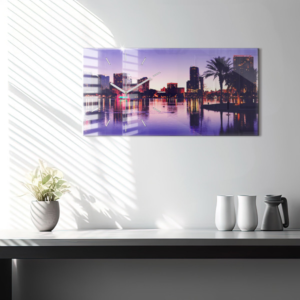 Horloge rectangulaire horizontale 'Horizon de la ville d''Orlando'