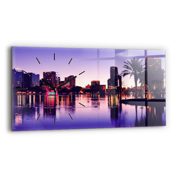 Horloge rectangulaire horizontale 'Horizon de la ville d''Orlando'