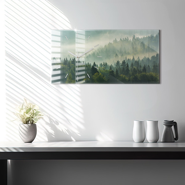 Horloge rectangulaire horizontale Lever de soleil sur les Beskides
