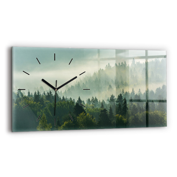 Horloge rectangulaire horizontale Lever de soleil sur les Beskides