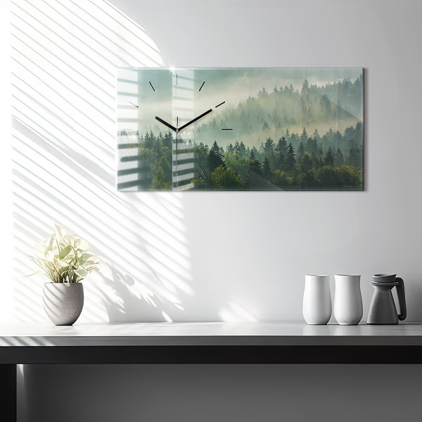 Horloge rectangulaire horizontale Lever de soleil sur les Beskides