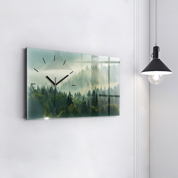 Horloge rectangulaire horizontale Lever de soleil sur les Beskides