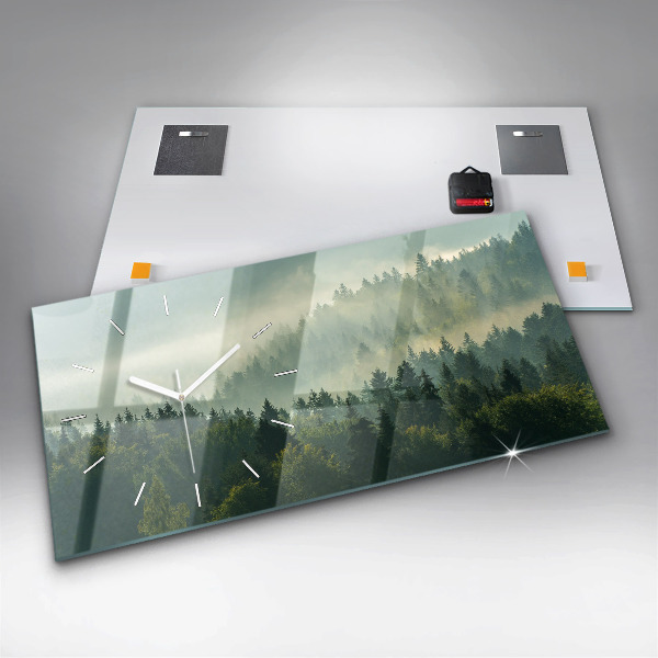 Horloge rectangulaire horizontale Lever de soleil sur les Beskides
