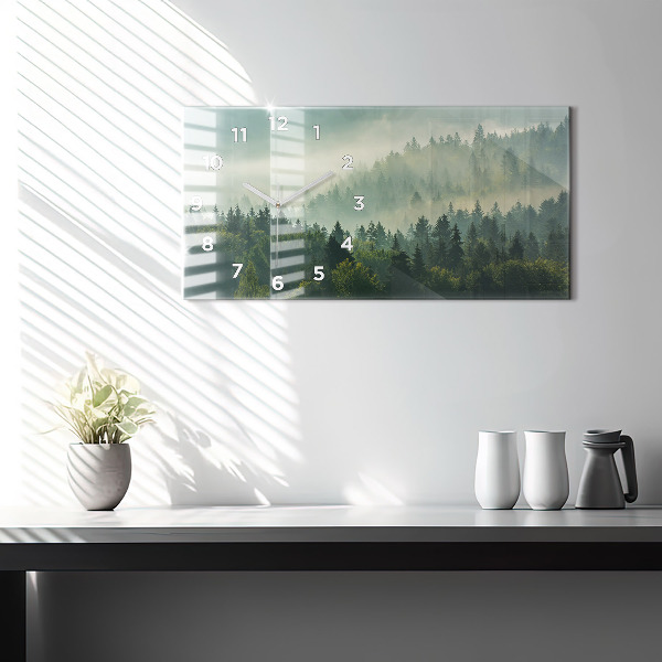 Horloge rectangulaire horizontale Lever de soleil sur les Beskides