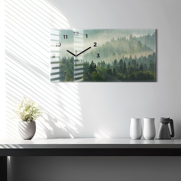 Horloge rectangulaire horizontale Lever de soleil sur les Beskides