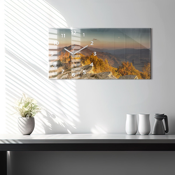 Horloge rectangulaire horizontale Les montagnes de Bieszczady