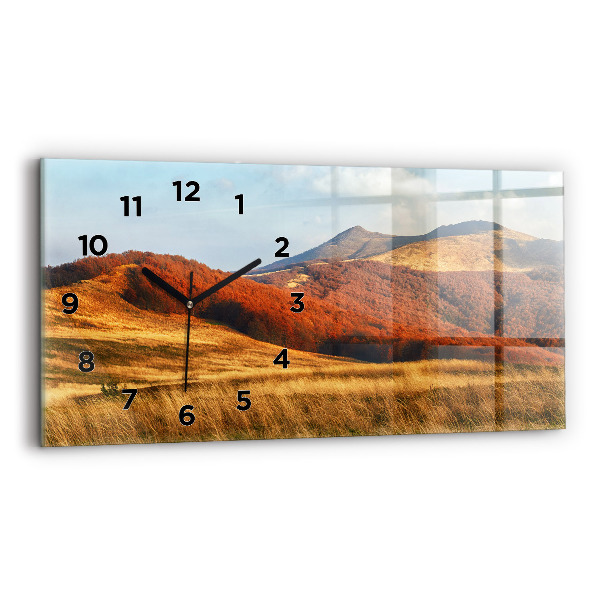 Horloge murale horizontale Paysage de montagne en automne