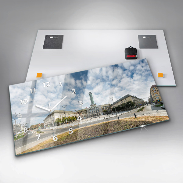 Horloge murale horizontale 'Panorama de la ville d''Ostrava'