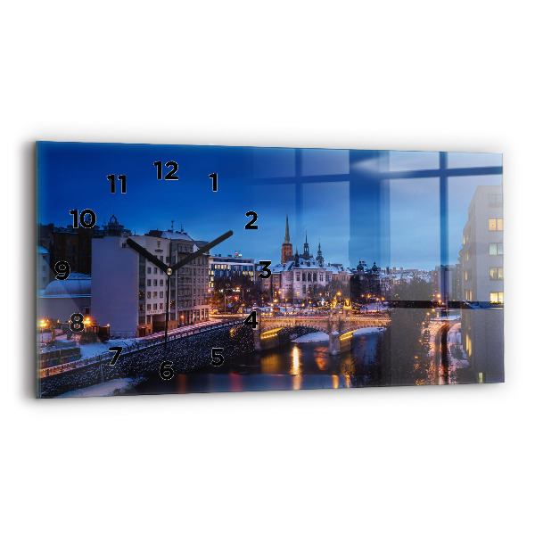 Horloge rectangulaire horizontale Panorama de la ville de Plzeň
