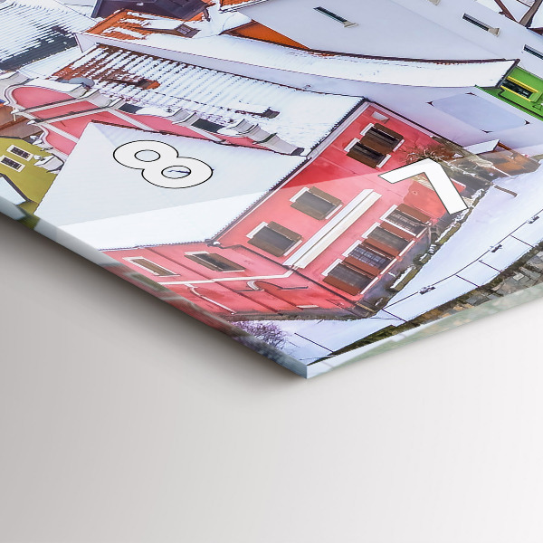 Horloge rectangulaire horizontale Panorama de la ville en hiver