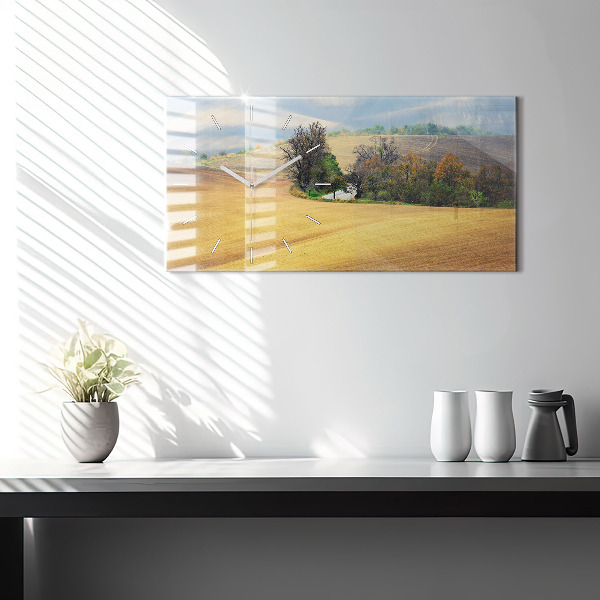 Horloge rectangulaire horizontale Paysage rural de Moravie