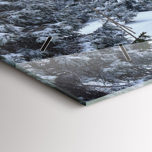 Horloge murale horizontale Les monts des Géants tchèques en hiver