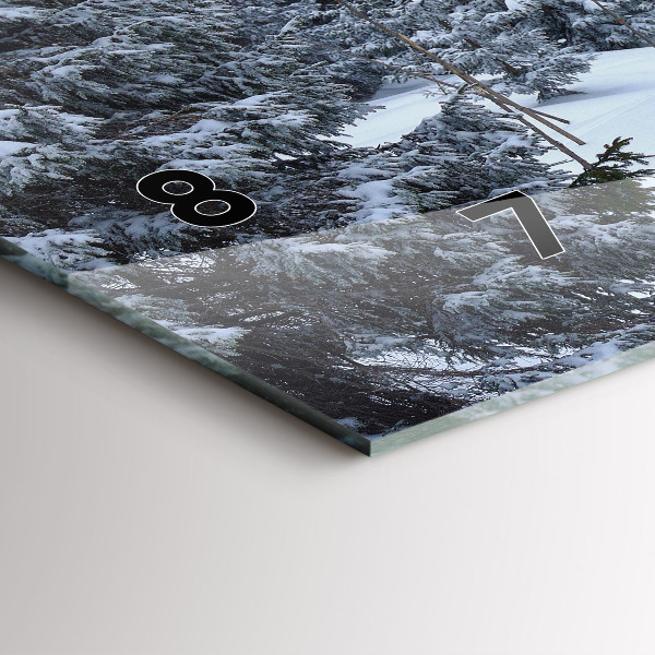 Horloge murale horizontale Les monts des Géants tchèques en hiver