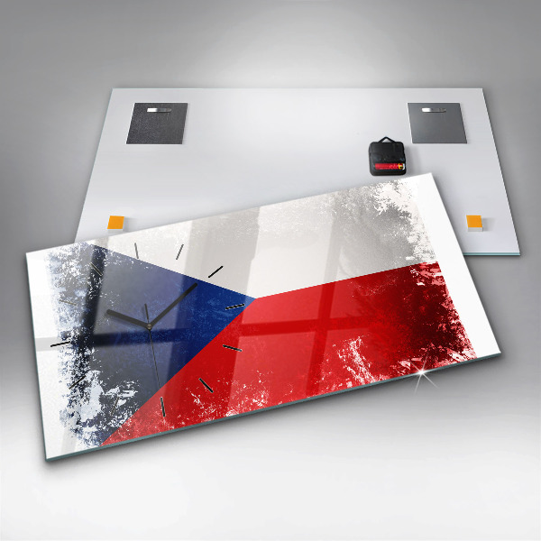 Horloge rectangulaire horizontale drapeau tchèque