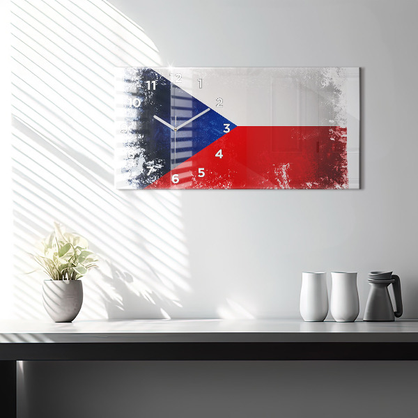 Horloge rectangulaire horizontale drapeau tchèque
