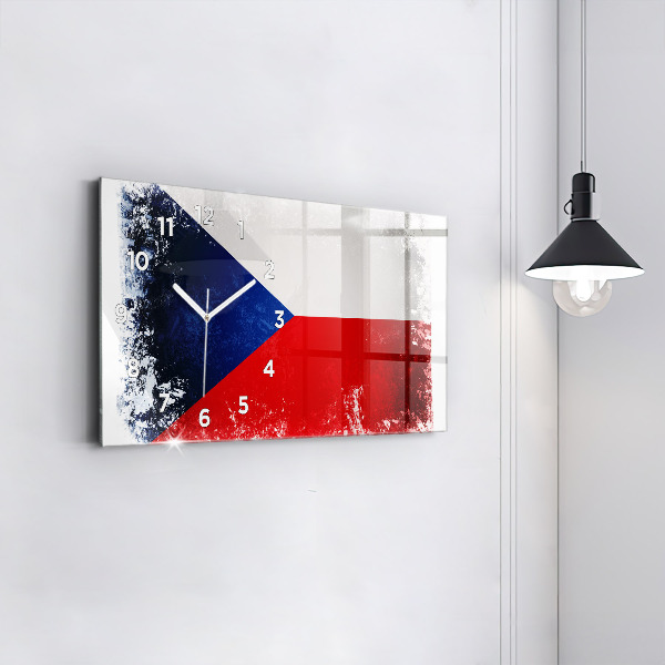 Horloge rectangulaire horizontale drapeau tchèque
