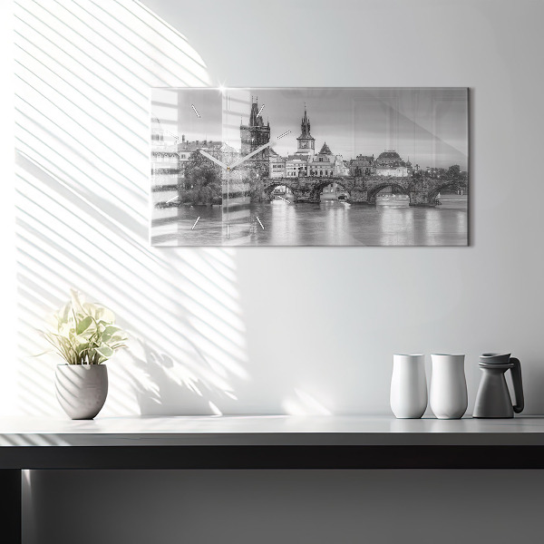 Horloge rectangulaire horizontale Vue du pont Charles à Prague