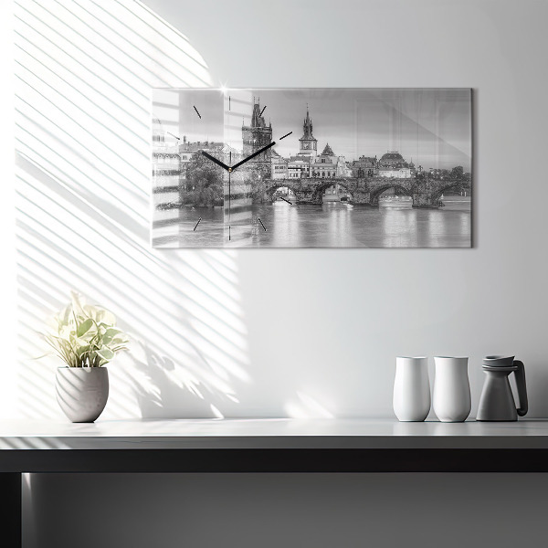 Horloge rectangulaire horizontale Vue du pont Charles à Prague