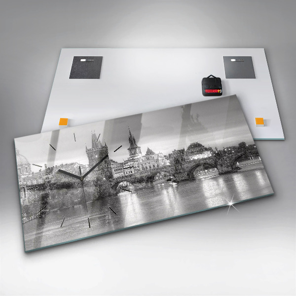 Horloge rectangulaire horizontale Vue du pont Charles à Prague