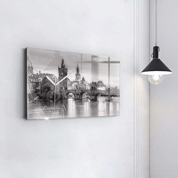 Horloge rectangulaire horizontale Vue du pont Charles à Prague