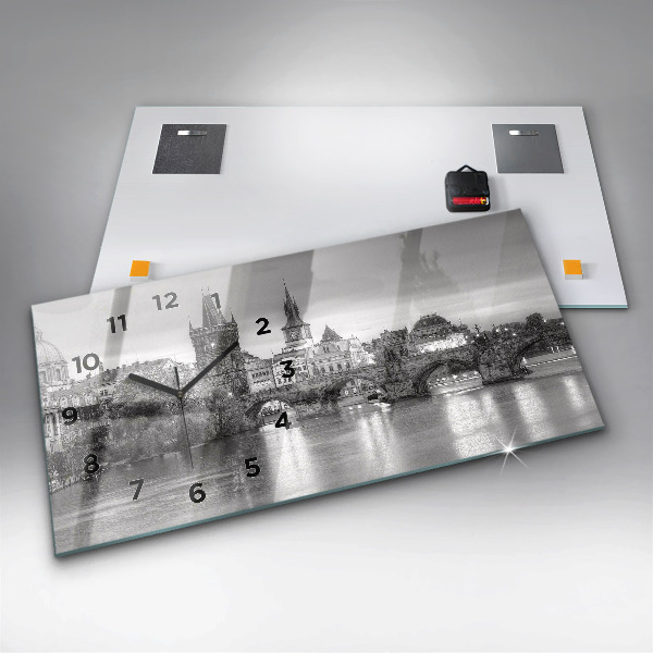 Horloge rectangulaire horizontale Vue du pont Charles à Prague