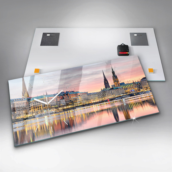 Horloge rectangulaire horizontale Alster à Hambourg